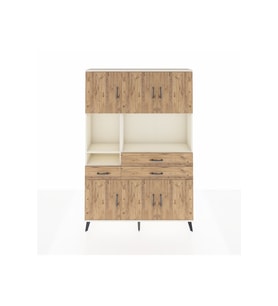 Arges Gardrop 9 Raflı 3 Çekmeceli 6 Kapaklı 132x30x195 Aytaşı-Çam