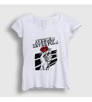 Presmono Kadın Beyaz Rose Avenged Sevenfold T-Shirt 386772tt