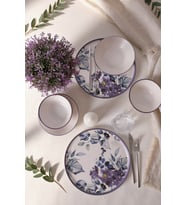 Keramika Purple Flower Yemek Takımı 6 Parça 2 Kişilik 21329-30-31