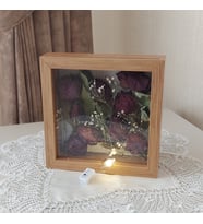 20x20x5 cm Bambu Ledli Anı Çerçevesi! Yeni Moda Çiçek Anı Çerçevesi!
