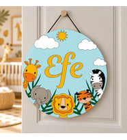 Gifties Hayvanat Bahçesi Temalı Kişiye Özel Kapı Süsü