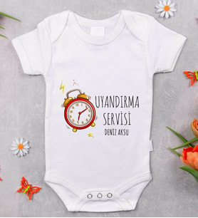 BK Kids İsimli Uyandırma Servisi Tasarımlı Bebek Body Zıbın - Model 1