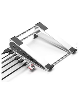 CODEGEN NSC-401 7portlu Genişletilmiş Yerleştirme İstasyonu (Docking Station) Entegre Alüminyum Notebook ve MacBook Standı