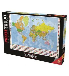 Anatolian 700 Parça XL Dünya Siyasi Haritası Puzzle