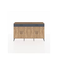 Arges Konsol 4 Raflı 2 Çekmeceli 4 Kapaklı 176x30x99 Çam-Çam/Antrasit