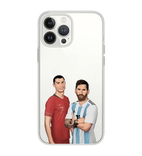 Iphone 12 Pro Uyumlu Cristiano Ronaldo & Lionel Messi Tasarımlı Şeffaf Telefon Kılıfı