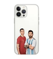 Iphone 12 Pro Uyumlu Cristiano Ronaldo & Lionel Messi Tasarımlı Şeffaf Telefon Kılıfı