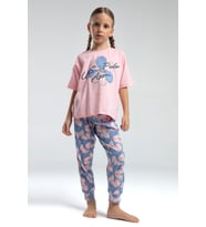 U.S. Polo Assn. Kız Çocuk Somon Kısa Kol Paça Lastikli Pijama Takım