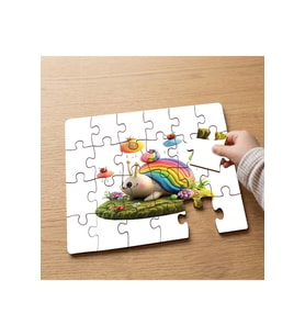 Gökkuşağı Salyangoz Tasarımlı 24 Parça Ahşap Çocuk Puzzle MPK0061