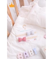 Babyhola Kız Bebek 2'li Saç Bandı Bandana Set Kırmızı-Gri 1705