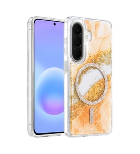 Onegif Samsung Galaxy A56 Lotus Simli Magsafe Kapak - Turuncu