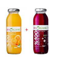 Ben Organic Portakal + Kırmızı Meyveler %100 Organik Meyve Suyu 250 ml 2'li Paket