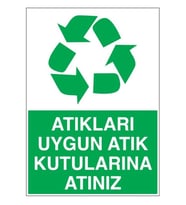 ATIK TOPLAMA UYARI PANOSU PVC KAPLAMA A4 BOYUTTA (Çok Renkli)