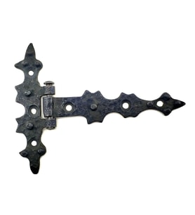 Antika Tarz Dekoratif Pirinç Yıldız Kuyruklu Menteşe - 85x110 mm, Oksit