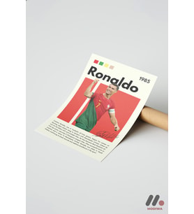 Ronaldo Futbol Posteri, Çerçevesiz Yüksek Kalite Duvar Afişi - Spor Severlere Hediye