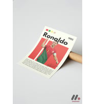 Ronaldo Futbol Posteri, Çerçevesiz Yüksek Kalite Duvar Afişi - Spor Severlere Hediye