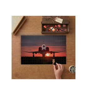 Süpersonik Jet ve Günbatımı Tasarımı 240 parça Ahşap Puzzle Ahşap Kutuda MP00978