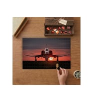Süpersonik Jet ve Günbatımı Tasarımı 240 parça Ahşap Puzzle Ahşap Kutuda MP00978