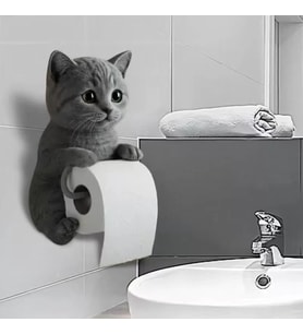 Kedi Tasarımlı Tuvalet Kağıtlığı