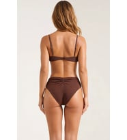 Kadın Bralette Kaplı Bikini Takımı Normal Bel Kolsuz Aksesuarlı Dokulu Örme Kumaş Regular Kalıp