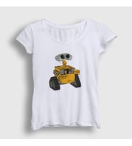 Presmono Kadın Beyaz Cute Wall E Eve T-Shirt 427281tt (Beyaz)