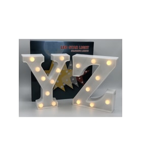 Z Harfi LED Aydınlatma, Gece Lambası, Dekoratif Işık, Modern Tasarım (Krem)
