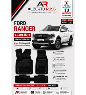 FORD RANGER 2023 - 2026 Araca Özel Kauçuk 3D Profesyonel Oto Paspası