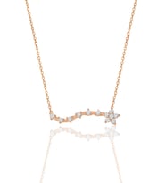 Gümüş rose zirkon sıra taşlı çiçek kolye SGTL11978ROSE