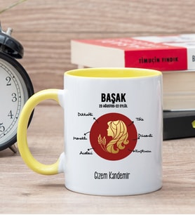 Kişiye Özel Başak Burcuna Hediye Sarı Kupa Bardak