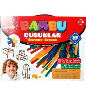 Bu-Bu Bambu Çubuklar 300'LÜ Eğitici Oyuncaklar (Çok Renkli)