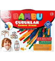 Bu-Bu Bambu Çubuklar 300'LÜ Eğitici Oyuncaklar (Çok Renkli)