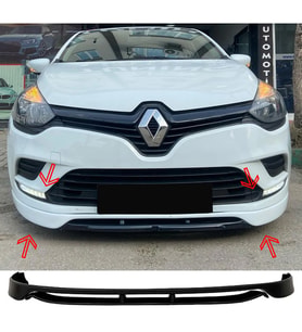 Renault Clio 4 2 Parça Ön Ek Plastik Siyah karlık-ön-ek-bodykit 2016 2018 2019 Makyajlı Kasa