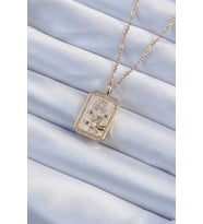 316L Çelik Zincir Renk Zirkon Taşlı Aslan Figürlü Tarot Kolye TJ-BKO9225