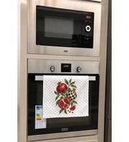 Valerine Life El Kurulama Havlusu 30x50cm Mutfak, Fırın için Pamuklu Emici Damalı Nar