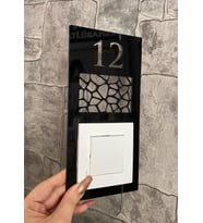 10 ADET Dekoratif Daire Kapı Numarası Zil Priz Çerçevesi