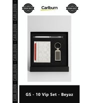 Özel Üretim Lüks Masaüstü Ofis Aksesuar Hediye Seti Kaliteli Şık Prestijli GS 10 Vip Set Beyaz
