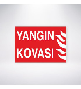 Yangın Kovası 21x38 Arkası  Yapışkanlı Sticker IGP1166