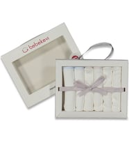 Unisex Beyaz Ekru 6'li Organik Ağız Mendili (Standart)