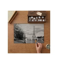 Siyah Beyaz Eyfel Kulesi Manzarası Tasarımı 240 parça Ahşap Puzzle Ahşap Kutuda MP01277