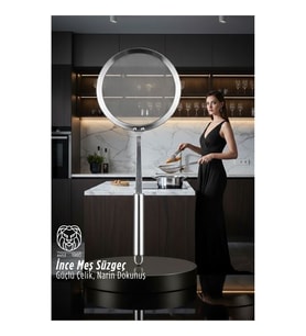 Giulia Serie  Lüks İnce Meş Süzgeç - 34 cm Profesyonel Mutfak İmzası 304 Paslanmaz Çelik 722909