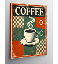 Kanvas Tablo Kahve Temalı Vintage Poster