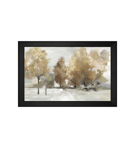 Soyut Manzara Motifli Kanvas Tablo 80 x 110 cm Siyah Çerçeve