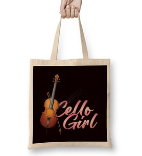 Cello Girl Cellist Musician Musical Instrument Cello Player Bez Çanta Uzun Saplı