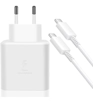 Samsung 25 Watt Hızlı Şarj Seti, Type-C Adaptör ve Type C Şarj Kablosu, Type-C to Type-C Kablo, iPhone ve Samsung Uyumlu( TÜRKİYE GARANTİLİ)