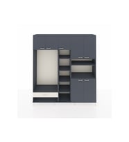 Hyperion Dolap 11 Raflı Tek Çekmeceli 7 Kapaklı 220x44x243 Antrasit-Antrasit/Aytaşı