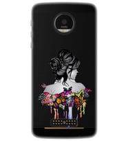 Lenovo Moto Z Kılıf HD Baskılı Kılıf - Kelebek Kız (Çok Renkli)