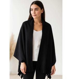 Softiva Polar Omuz Şalı 70x180 cm Unisex Kışlık Şal Siyah (Çok Renkli)