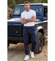 DeepSEA Erkek Slim Fit Likralı Lacivert Kargo Jogger Pantolon – İpli Bel Lastikli Paça 1601569