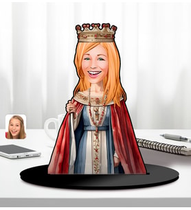 BK Gift Kişiye Özel Kadın Karikatürlü Ahşap Biblo-21, Arkadaşa Hediye, Sevgiliye Hediye
