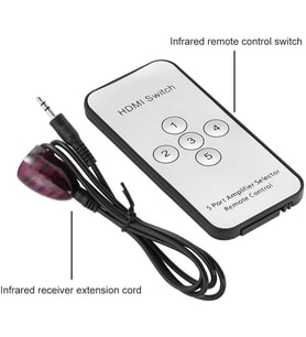Hdmi Çoklayıcı Çoğaltıcı Switch 5 Port Kumandalı Ir Alıcılı
